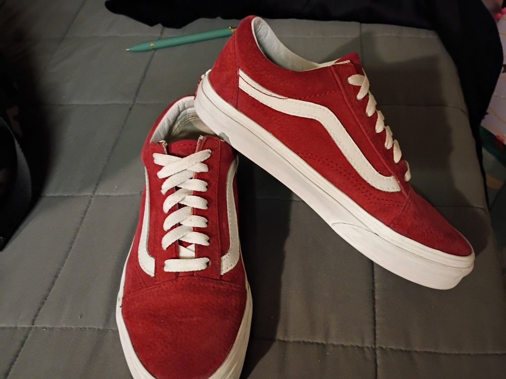 Vans Red Suede Woman's 6