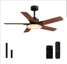 44 inch Smart Ceiling Fan with LED Light Remote and App Control