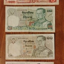 Thailand Thai Vintage Bills Banknotes Currency 