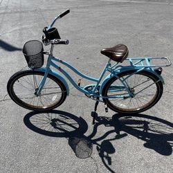 Huffy Baby Blue Deluxe 26” Beach Cruiser Bike
