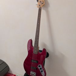 Squier Fender J Bass Guitar - Red