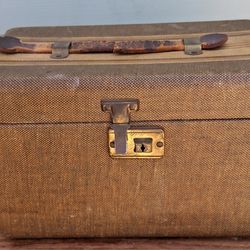 1930s TWEED STRIPEd Vanity Case
