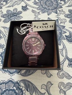 Coach Kitt 1(contact info removed) 34mm Ionic Plated Purple Steel Watch