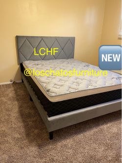 Full size bed frame and mattress