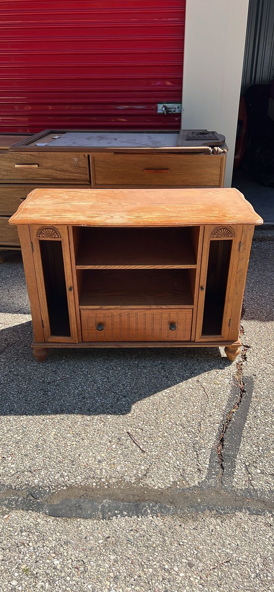 Beautiful Vintage Wood Dresser Cabinet Perfect For Refurbisher Hobbyist 