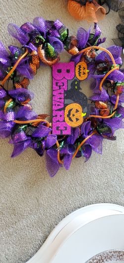 Cat Halloween Handmade Wreath