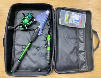 Ghosthorn Green Phantom 6' Medium Fishing Rod Reel Combo Kit W/ Case Tackle