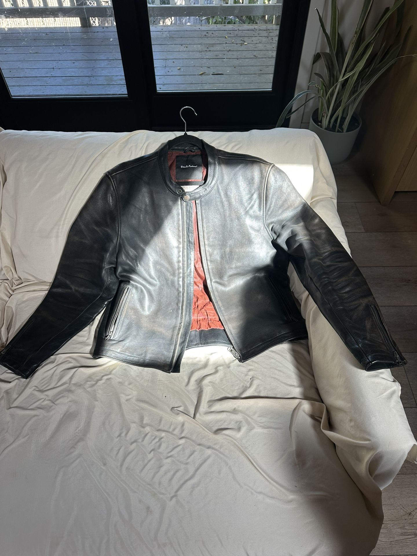 Deus Ex Machina Black Leather Motorcycle Jacket