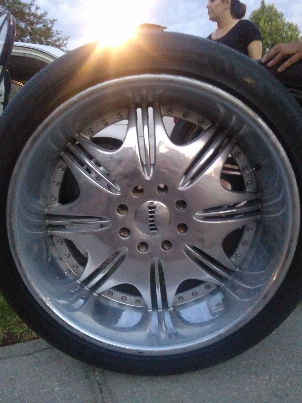 Dub Big Lip 25" Chrome Wheels Rims and Tires Possible Trade