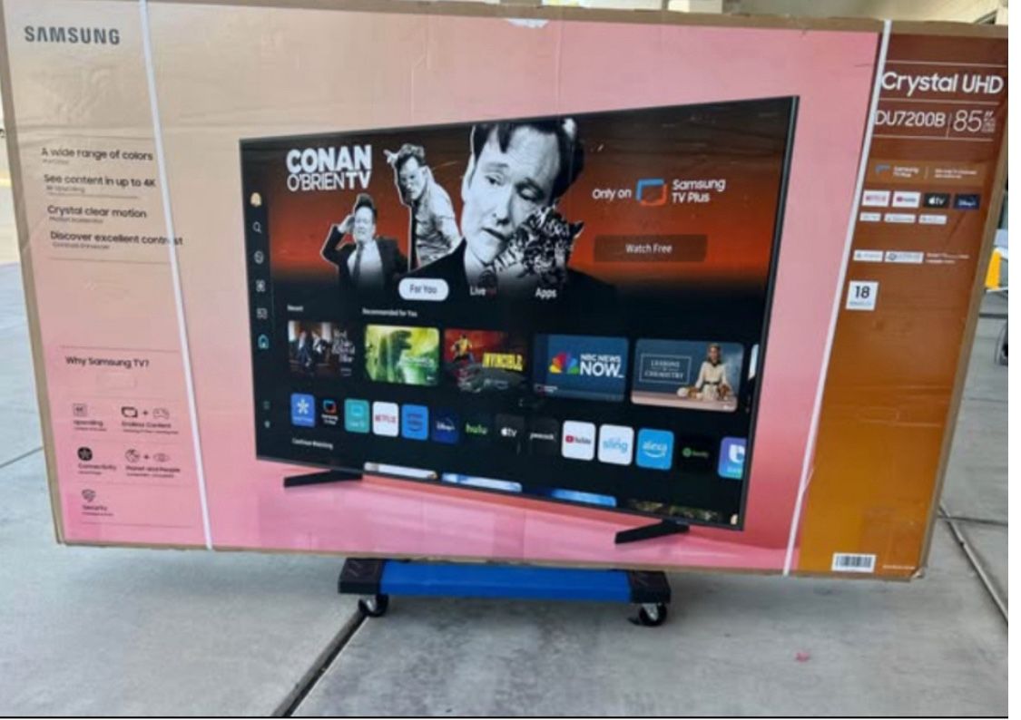 85 Tv Samsung Smart 4k Hdtv $55 Down on Finacing Free Delivery 6 Month Warranty.