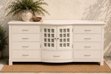 Cottage Window Seven-Drawer Dresser & Cabinet