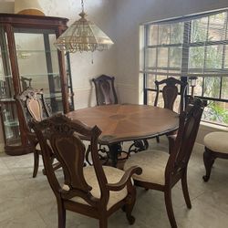 kitchen table with chairs and hutch side table also included 