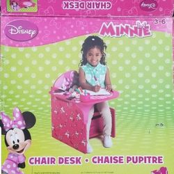 Children Chair Desk With Stroage Bin, Disney Minnie Mouse!!  
