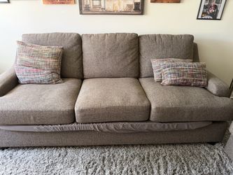 Comfy 3-Seater Neutral Grey/Beige Sofa