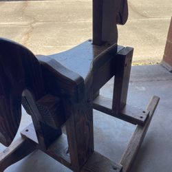 Vintage Folk Art Style Wooden Rocking Horse