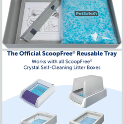 Petsafe scoop-free reusable tray with Crystal litter- reduces waste- durable plastic litter insert- fastens are remote