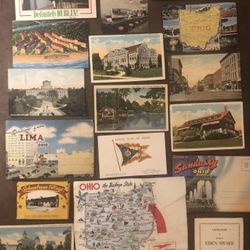 17 Piece Vintage/Antique Ohio-The Buckeye State Souvenir Lot-1 & 2 Cent Stamped Postcards-3 Photo Postcard Books