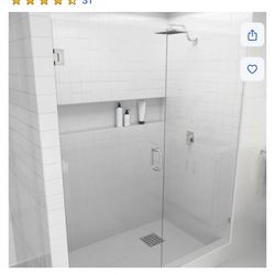 25.5 inches wide by 78 inches tall Glass warehouse hinged door only. No hinges or handle. Glass only.