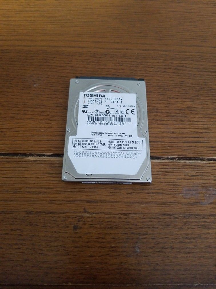 80 GB Toshiba Hard Drive