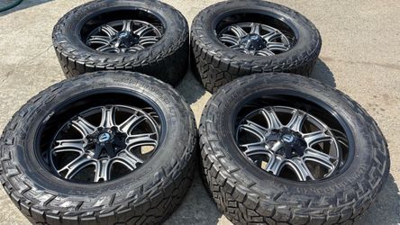 22 INCH FUEL RIMS AND TIRES 8x180