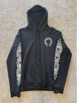 Chrome Hearts Horseshoe Floral Black Hoodie - Medium