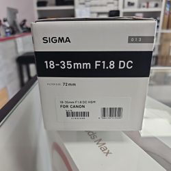 Sigma 18-35mm F1.8 Lens ☆ Sigma Sale Ends 9/29 For Canon ☆ 4 Year Sigma Warranty ☆