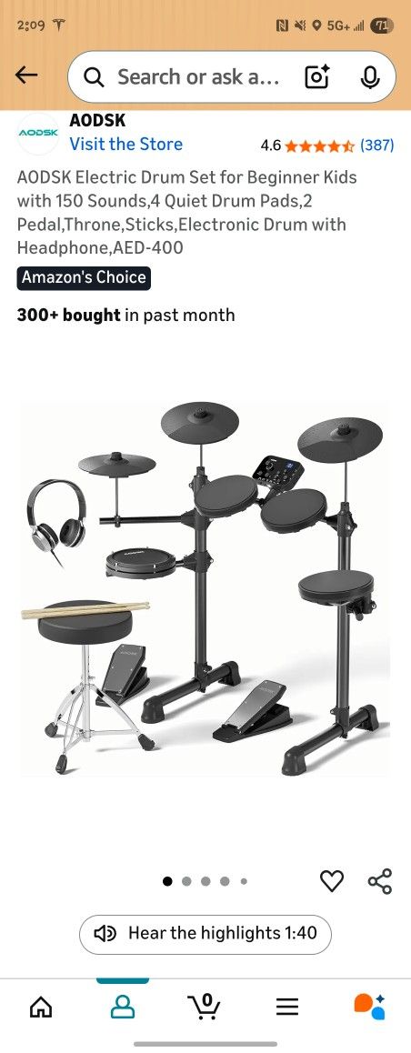 Aodisk Electric Drum Set