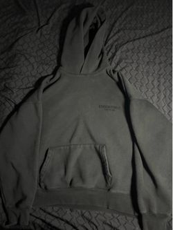 Large, black, essential hoodie