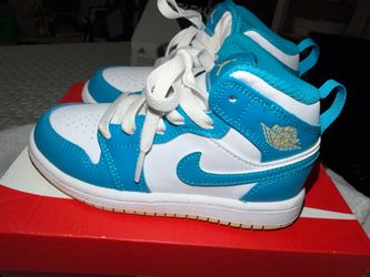 Brand new Air Jordan 1 Mid PS youth  ‘Aquatone’ size 11C. Never worn