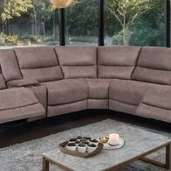 Brand New Brown Super Plush Power Reclining Sectional Sofa 