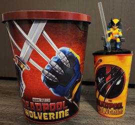 Regal Cinema Marvel Studios Deadpool And Wolverine Popcorn Bucket And Cup