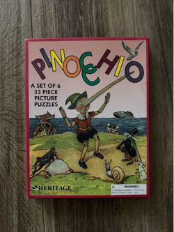 Vintage PINOCCHIO 6 Picture Puzzles Based On Originals From The 1940's
