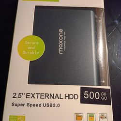 MAXONE 500GB  2.5" EXTERNAL HDD SUPER SPEED USB 3.0 EXTERNAL HARD DRIVE COMPATIBLE WITH LAPTOPS , PC