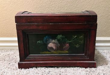 Red Wooden Storage Chest