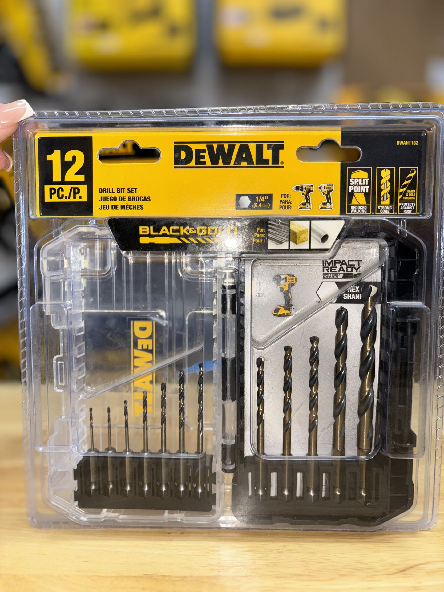 DEWALT Black and Gold Impact Ready Metal Twist Drill Bit Set (12-Piece)