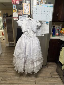 Virgin mary White dress for first baptism first communion or party