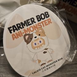 Calico-cat Monster Bob - Farmer Bob Ani-monster Series Plush Pendant Confirmed Box