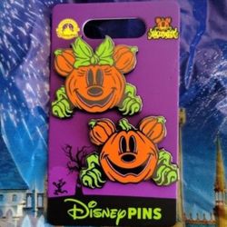 Disneyland Halloween Mickey & Minnie Pumpkin Pins 🎃