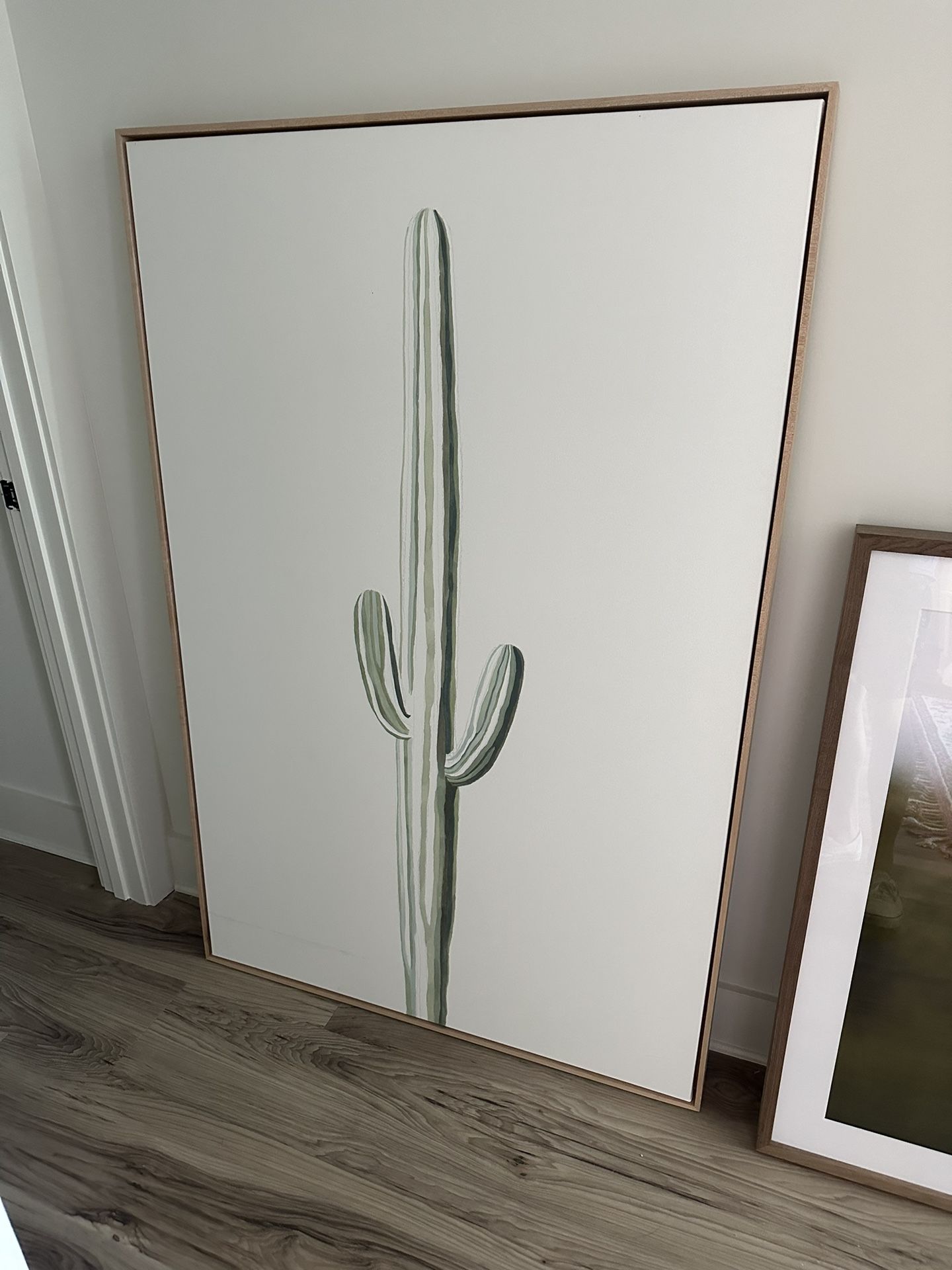 Cactus on Canvas 59 X 39 Maple Frame