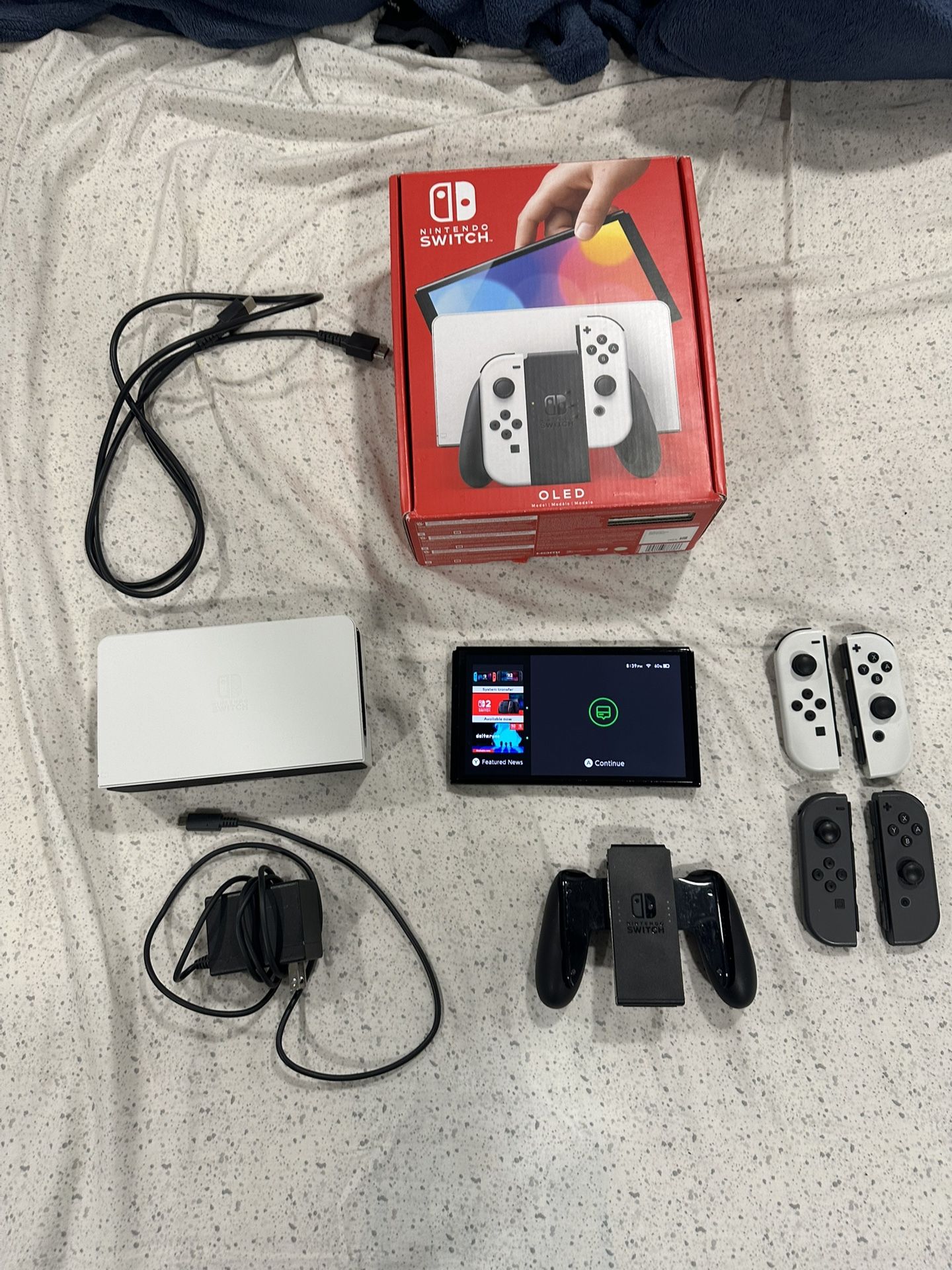 Nintendo Switch OLED (White With 2 Extra Joy Cons And Mario Odyssey)