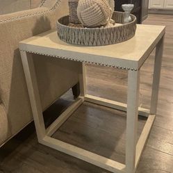 Cream Studded End Table Only 