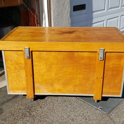 Rolling Wood Work Box