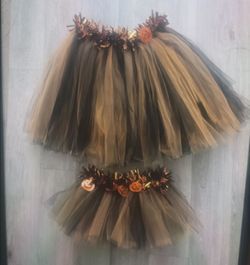 Halloween Tutu Skirt Set Black and Orange