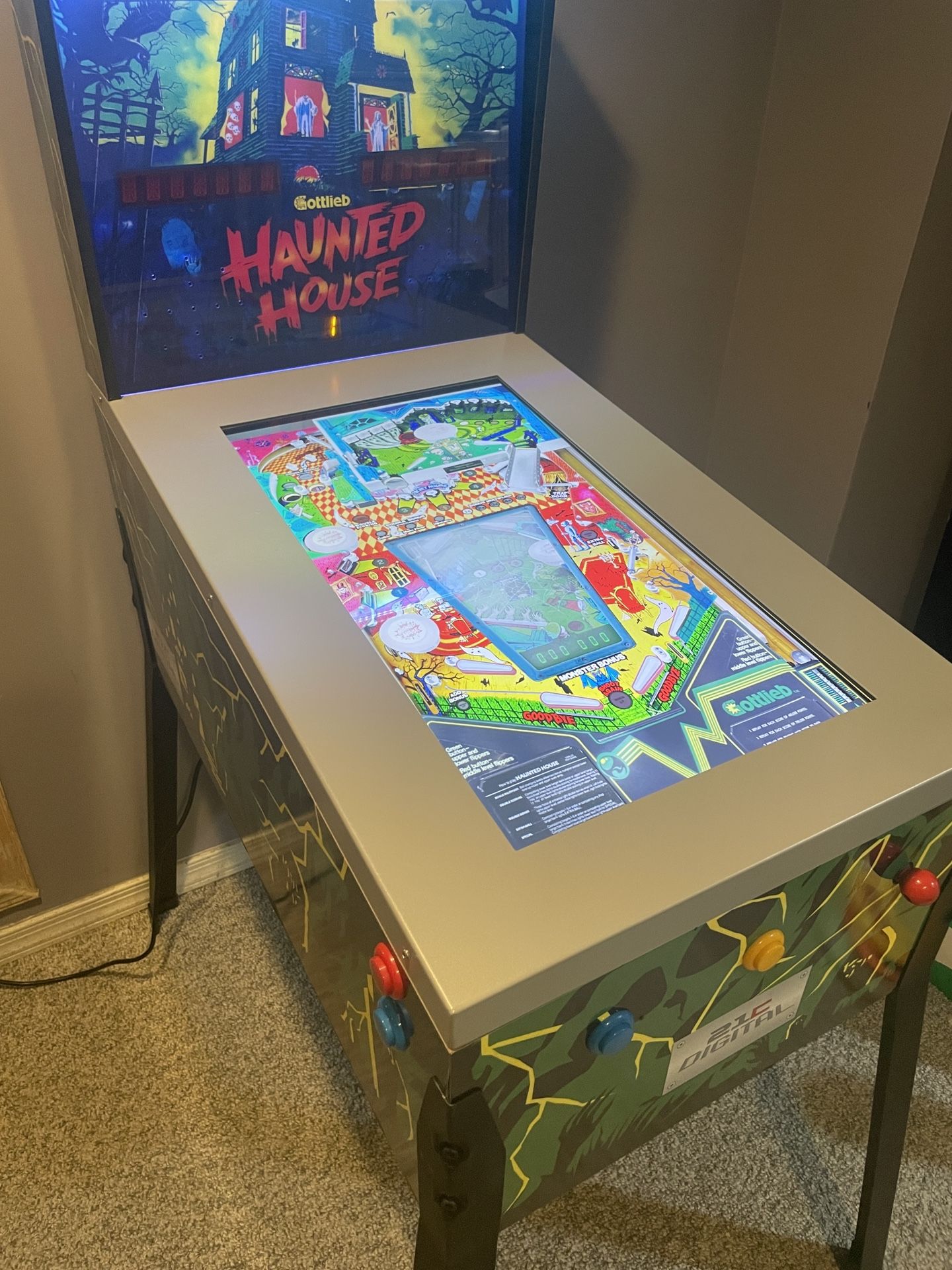 Haunted House 3D Electronic Digital Pinball Machine — 12 Classic Games!
