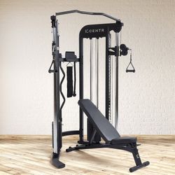 Cable Crossover Machine with Incline Bench & Attachments – Like New