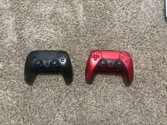 PS5 Controllers Black and Red