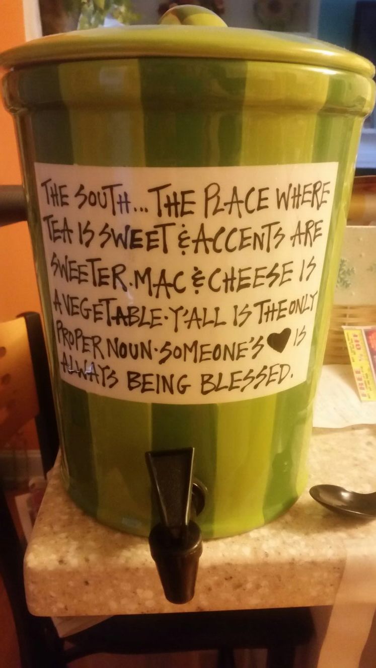 Southern sweet tea ceramic beverage dispenser
