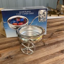 Silver Plated Cart, Candy Dish