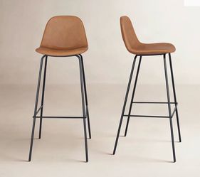 Set of 2 Kody Vegan Leather Bar & Counter Height Bar Stool 24” High - Brand New in Box