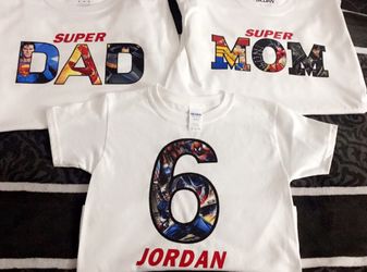 Super Heroes birthday shirts personalized/ camisas personalizadas playeras para cumpleaños